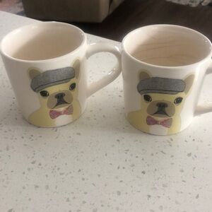 Magenta French bulldog coffee cups
